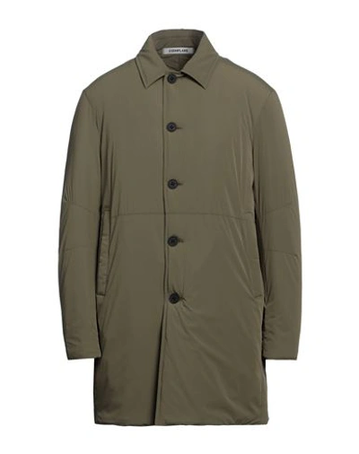 Shop Esemplare Man Overcoat & Trench Coat Military Green Size 40 Polyamide, Elastane