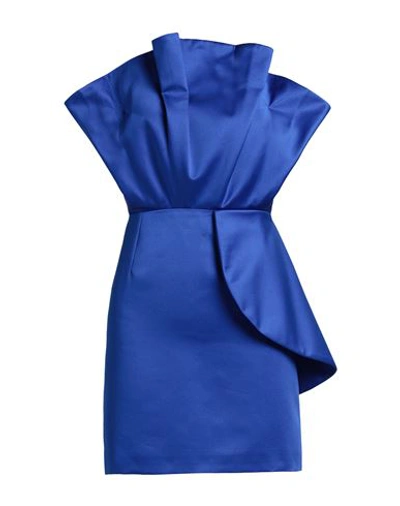 Shop Cinqrue Woman Mini Dress Bright Blue Size S Polyester