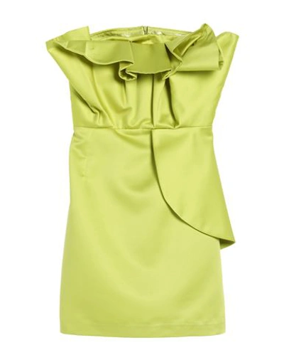 Shop Cinqrue Woman Mini Dress Acid Green Size S Polyester