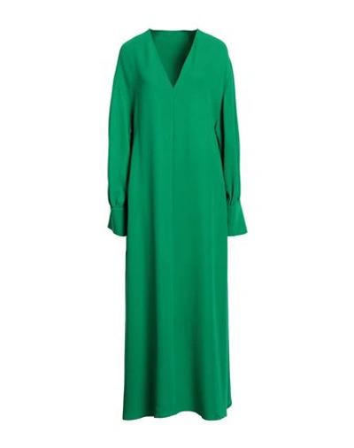Shop Valentino Garavani Woman Maxi Dress Green Size 6 Silk