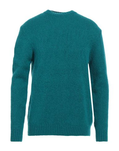 Shop Diktat Man Sweater Emerald Green Size Xl Baby Alpaca Wool, Merino Wool, Polyamide, Elastane