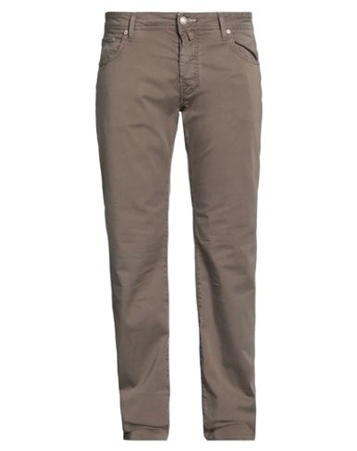 Shop Jacob Cohёn Man Pants Khaki Size 37 Cotton, Elastane In Beige