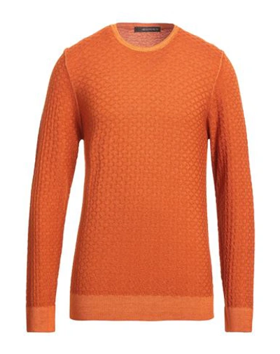 Shop Jeordie's Man Sweater Rust Size Xxl Merino Wool In Red