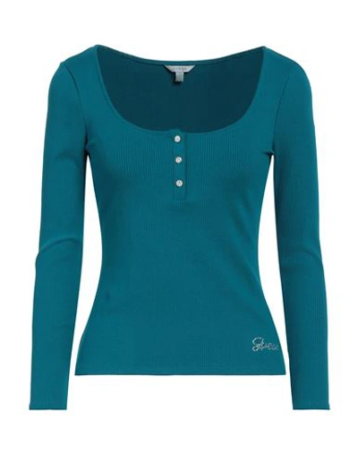 Shop Guess Woman T-shirt Deep Jade Size S Viscose, Lycra In Green