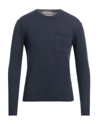 Shop Original Vintage Style Man Sweater Navy Blue Size Xl Merino Wool