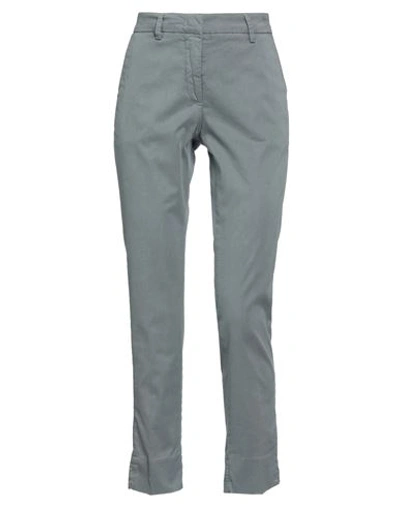 Rossopuro Woman Pants Lead Size 10 Cotton, Elastane In Grey