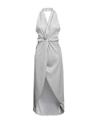 Shop Actualee Woman Midi Dress Light Grey Size 8 Polyamide, Metal