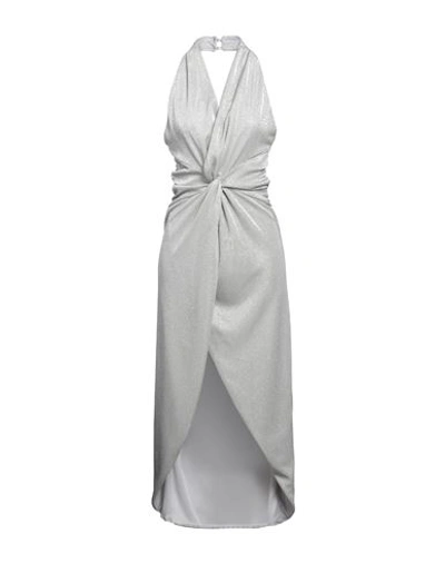 Actualee Woman Midi Dress Light Grey Size 8 Polyamide, Metal In Grey