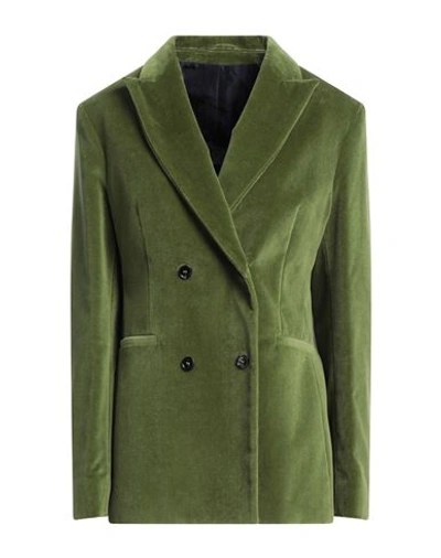 Shop Mp Massimo Piombo Woman Blazer Military Green Size 3 Cotton
