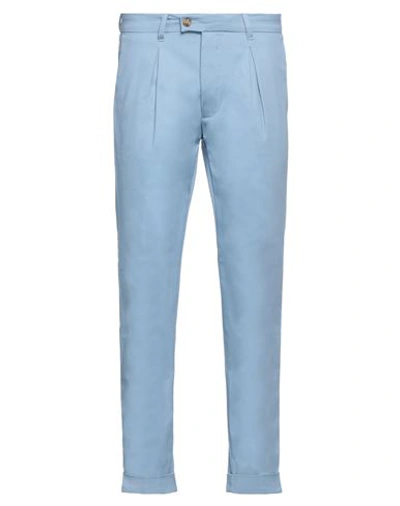 Shop Bulgarini Man Pants Sky Blue Size 30 Cotton, Elastane