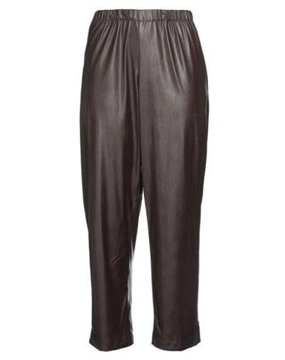 Shop Arsenal Woman Pants Dark Brown Size 12 Polyester