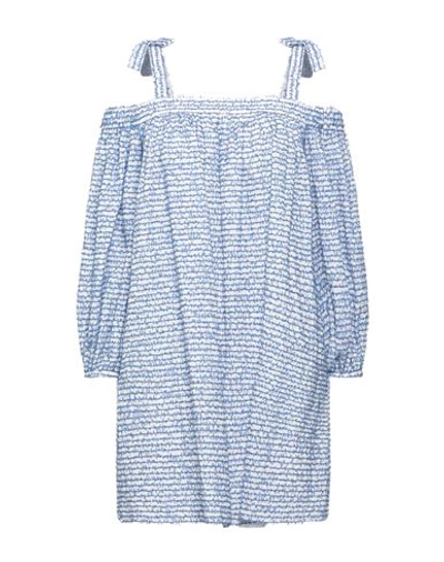 Boutique Moschino Woman Mini Dress Azure Size 6 Polyamide, Cotton, Polyester, Acrylic In Blue