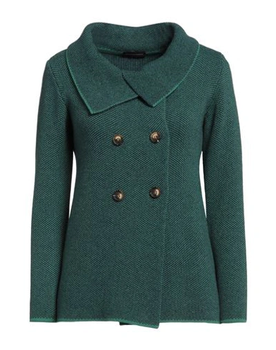 Shop Spadalonga Woman Blazer Green Size 8 Virgin Wool, Viscose, Polyamide, Cashmere
