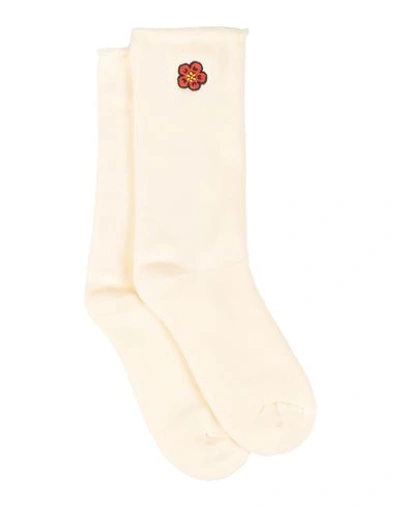 Shop Kenzo Woman Socks & Hosiery Cream Size 6-8 Cotton, Polyamide, Lycra In White