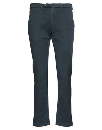 B Settecento Man Pants Navy Size 29 Cotton, Wool, Elastane In Navy Blue