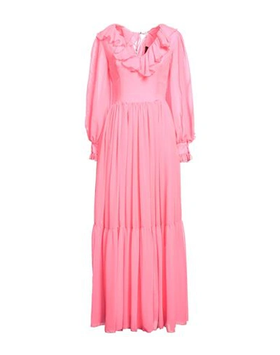 Shop Frankie Morello Woman Maxi Dress Fuchsia Size 8 Polyester, Elastane In Pink