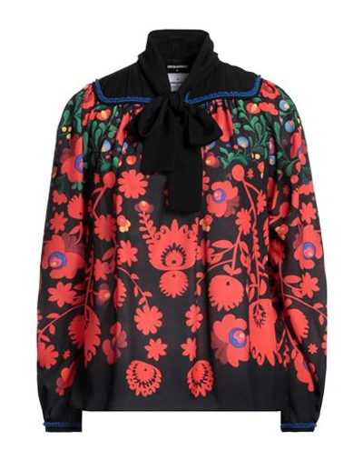 Dsquared2 Woman Top Red Size 6 Polyester, Silk In Red
