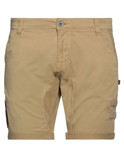 Shop Alpha Industries Man Shorts & Bermuda Shorts Sand Size 34 Cotton, Elastane In Beige