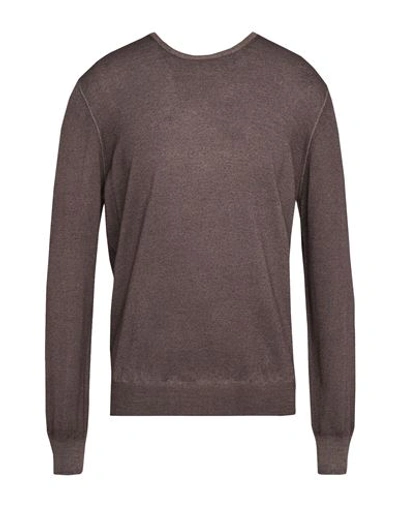 Shop Gran Sasso Man Sweater Dark Brown Size 44 Virgin Wool