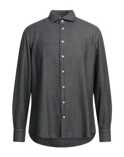 Shop Bastoncino Man Shirt Lead Size 17 Cotton In Grey