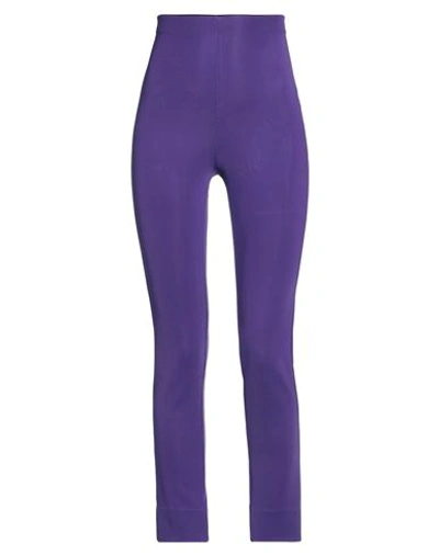 Shop M Missoni Woman Leggings Purple Size 4 Viscose, Polyamide, Elastane
