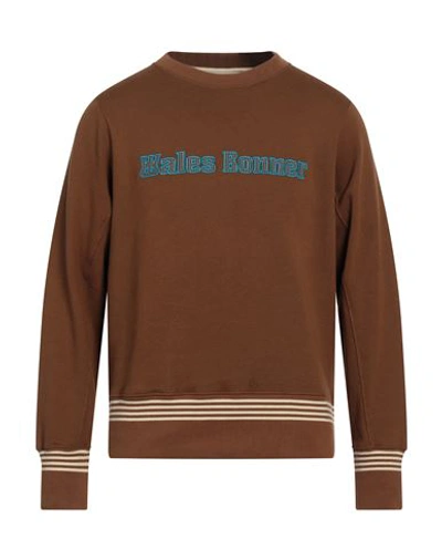 Shop Wales Bonner Man Sweatshirt Brown Size 4 Organic Cotton, Elastane