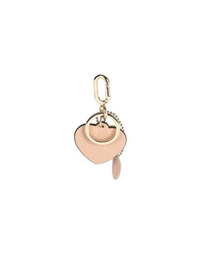 Shop Furla Venus Keyring Heart Woman Key Ring Blush Size - Soft Leather, Metal In Pink