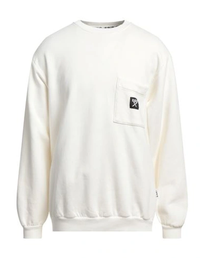 Shop Berna Man Sweatshirt Cream Size Xl Cotton In White