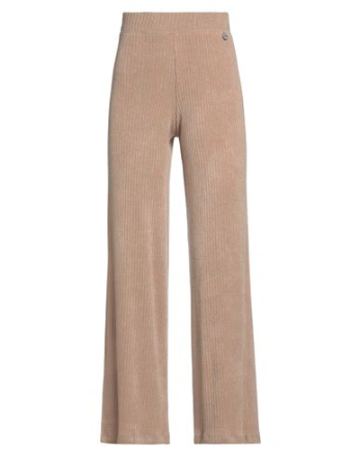 Berna Woman Pants Camel Size L Viscose, Polyamide, Polyester In Beige