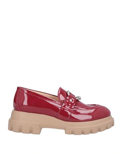Shop Agl Attilio Giusti Leombruni Agl Woman Loafers Brick Red Size 9.5 Soft Leather