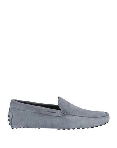 Tod's Man Loafers Pastel Blue Size 9 Leather In Blue