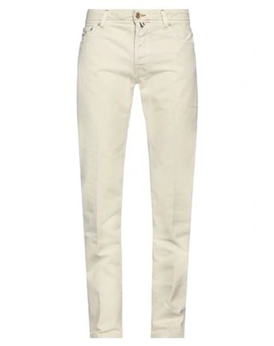 Shop Jacob Cohёn Man Pants Ivory Size 35 Cotton In White