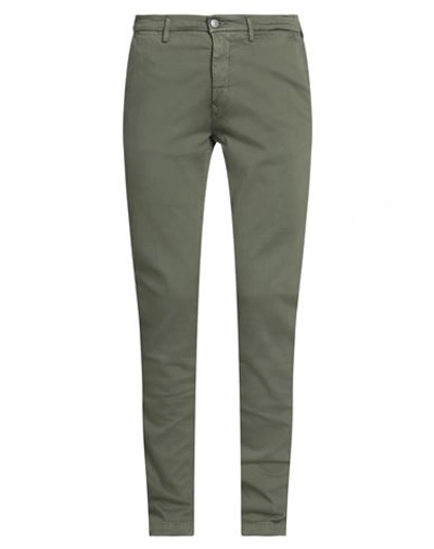 Shop Replay Man Pants Military Green Size 30w-34l Cotton, Polyester, Elastane