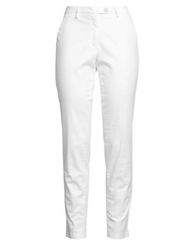 Shop Michael Coal Woman Pants White Size 29 Cotton, Linen, Elastane