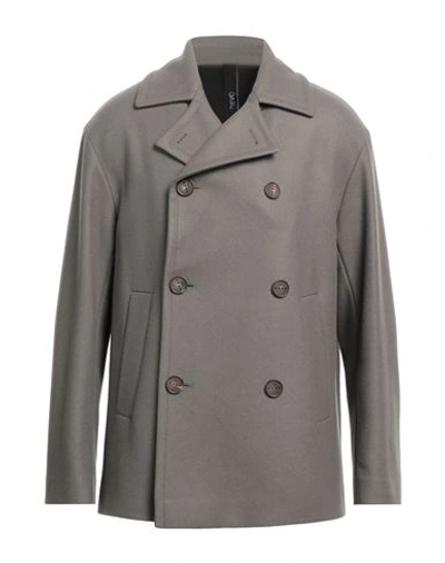 Shop Hevo Hevò Man Coat Lead Size 38 Virgin Wool, Polyamide In Grey