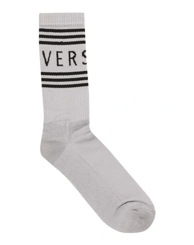 Shop Versace Man Socks & Hosiery Light Grey Size S Cotton, Polyamide, Elastane