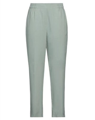Momoní Woman Pants Light Green Size 8 Viscose, Linen In Green
