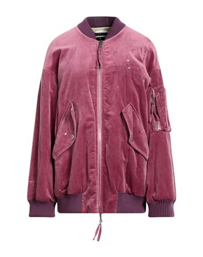 Shop Dsquared2 Woman Jacket Pastel Pink Size 6 Cotton, Metallic Fiber