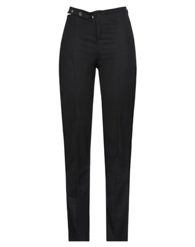 Ow Collection Woman Pants Black Size Xl Polyester, Viscose, Elastane In Black
