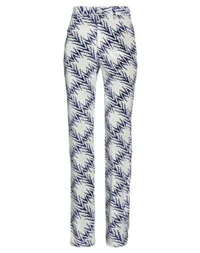 Maisie Wilen Mockumentary Straight-leg Mid-rise Velour Trousers In White