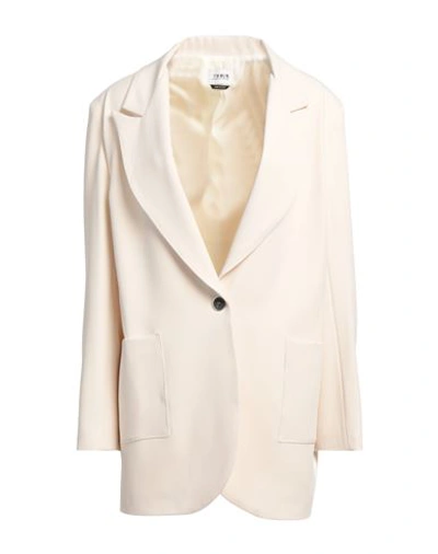 Shop Berna Woman Blazer Ivory Size L Polyester, Elastane In White