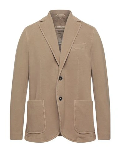 Shop Circolo 1901 Man Suit Jacket Camel Size 36 Cotton, Elastane In Beige