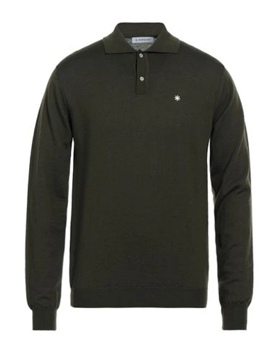 Shop Manuel Ritz Man Sweater Military Green Size S Merino Wool