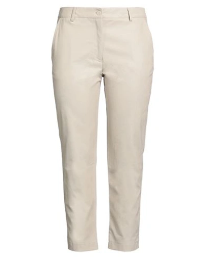 Shop Icona By Kaos Woman Pants Off White Size 8 Polyurethane, Viscose
