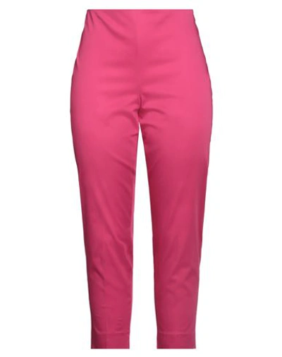 Shop Clips Woman Pants Fuchsia Size S Cotton, Elastane In Pink