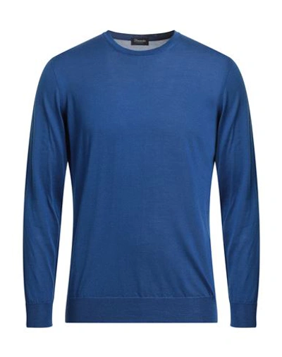 Shop Drumohr Man Sweater Bright Blue Size 42 Silk