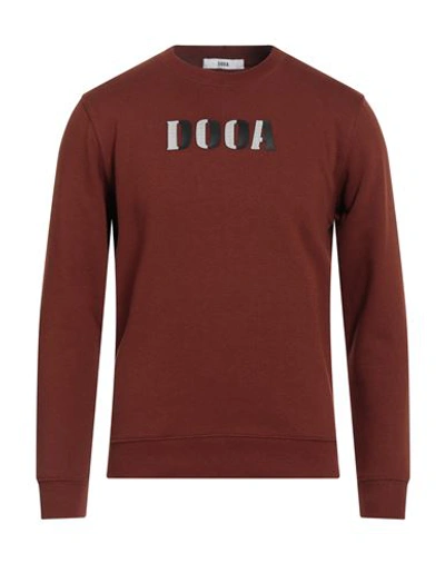 Shop Dooa Man Sweatshirt Rust Size 3xl Cotton, Polyester In Red