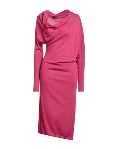 Shop Tom Ford Woman Midi Dress Fuchsia Size S Cashmere, Silk In Pink