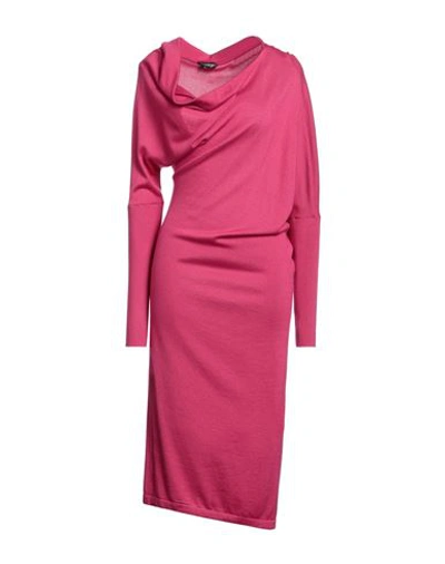 Tom Ford One-shoulder Cashmere And Silk-blend Midi Dress In Pink