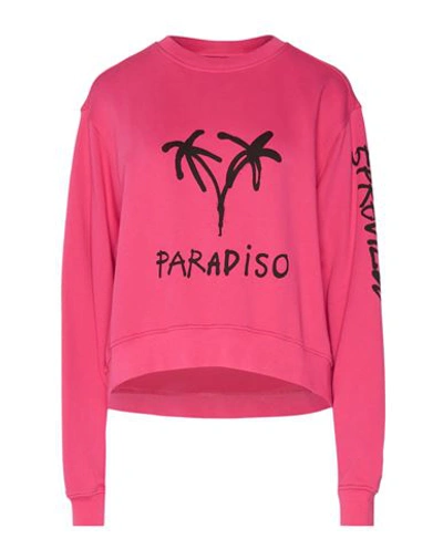 5preview Woman Sweatshirt Fuchsia Size S Cotton, Polyester In Pink